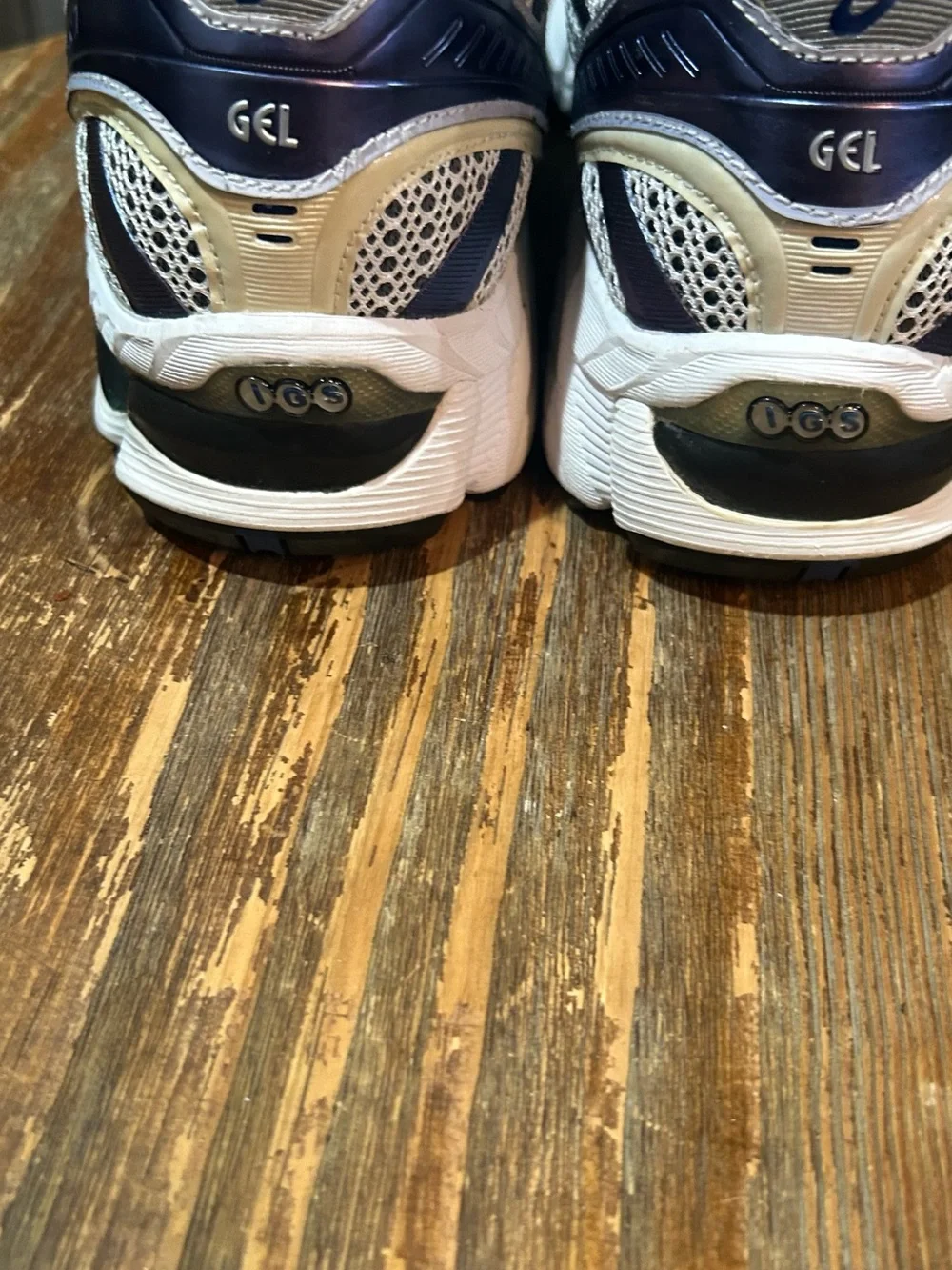 Asics Navy and White Running Sneakers
